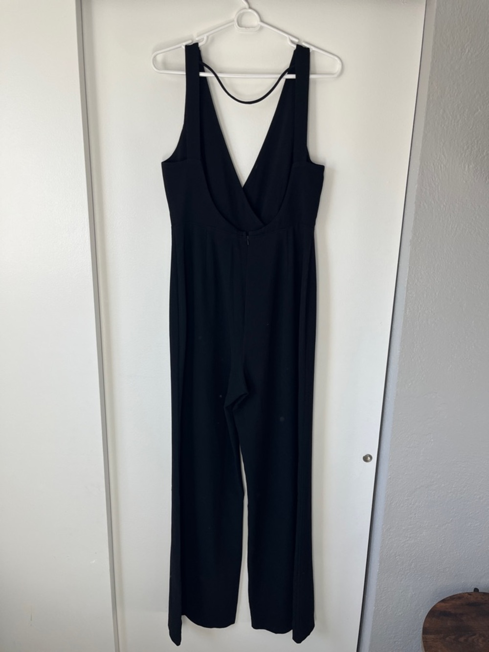 Black Sleeveless V-Neck Jumpsuit - Picture 2 of 3